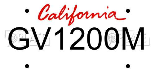 GV1200M California License Plate