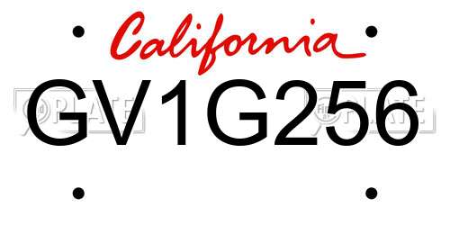 GV1G256 California License Plate