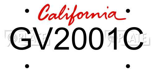 GV2001C California License Plate