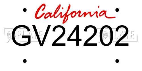 GV24202 California License Plate
