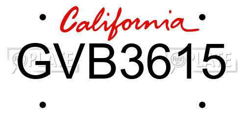 GVB3615 California License Plate