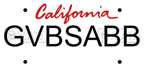 GVBSABB California License Plate
