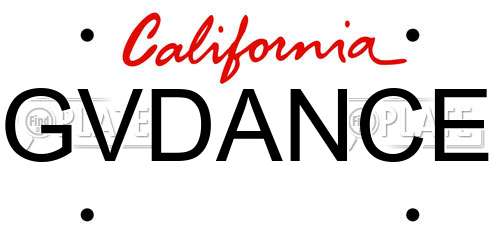 GVDANCE California License Plate