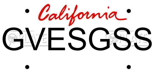 GVESGSS California License Plate