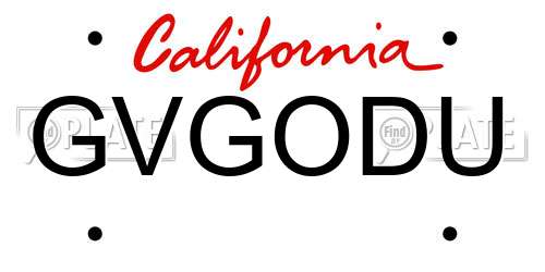 GVGODU California License Plate