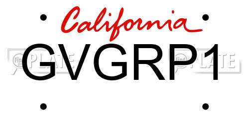 GVGRP1 California License Plate
