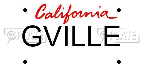 GVILLE California License Plate