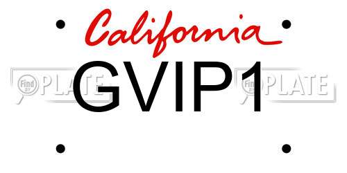 GVIP1 California License Plate