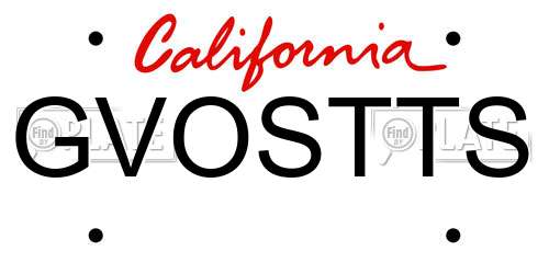 GVOSTTS California License Plate