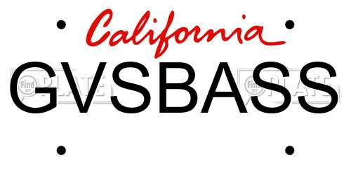 GVSBASS California License Plate