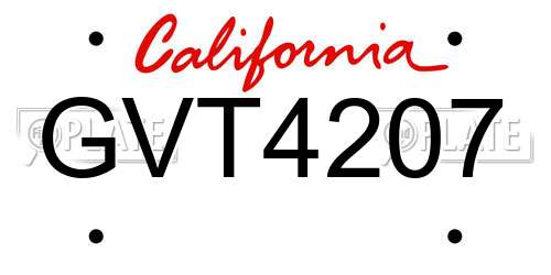 GVT4207 California License Plate