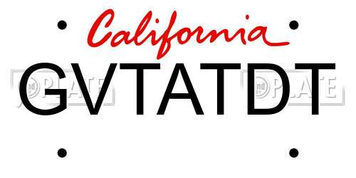 GVTATDT California License Plate