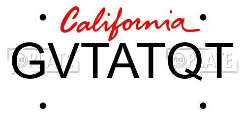GVTATQT California License Plate