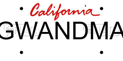 GWANDMA California License Plate