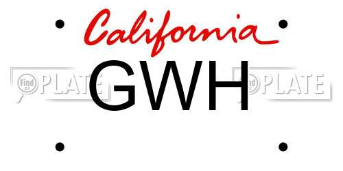 GWH California License Plate