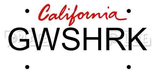 GWSHRK California License Plate