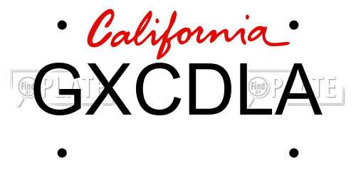 GXCDLA California License Plate