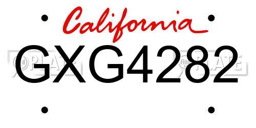GXG4282 California License Plate