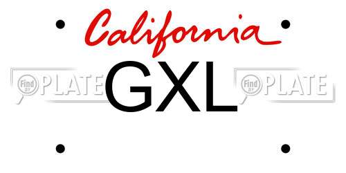 GXL California License Plate
