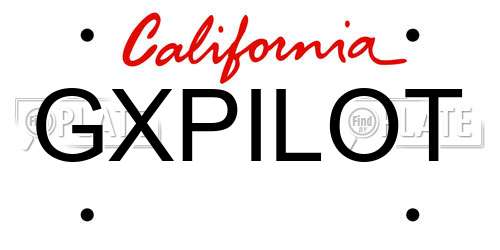 GXPILOT California License Plate