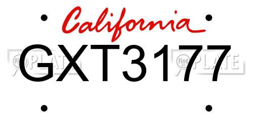 GXT3177 California License Plate