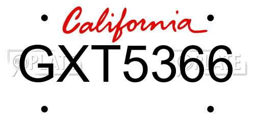 GXT5366 California License Plate