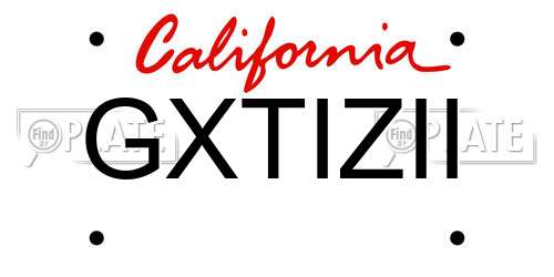 GXTIZII California License Plate