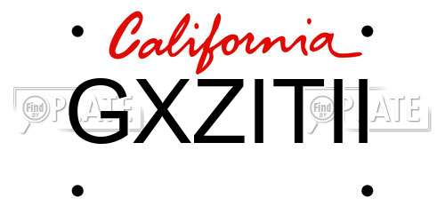 GXZITII California License Plate