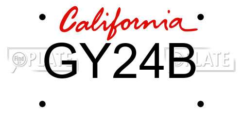 GY24B California License Plate