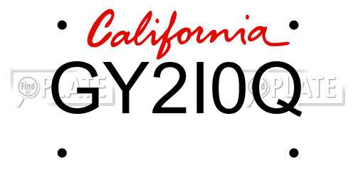 GY2I0Q California License Plate