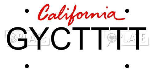 GYCTTTT California License Plate