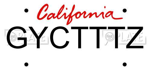 GYCTTTZ California License Plate