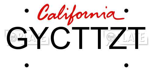 GYCTTZT California License Plate