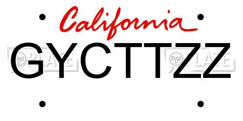 GYCTTZZ California License Plate