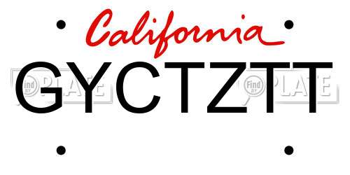 GYCTZTT California License Plate