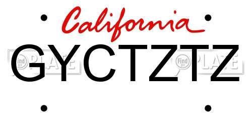 GYCTZTZ California License Plate