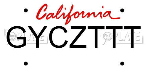 GYCZTTT California License Plate