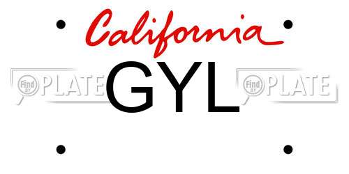 GYL California License Plate