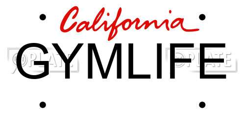 GYMLIFE California License Plate