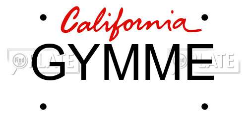 GYMME California License Plate