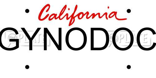 GYNODOC California License Plate