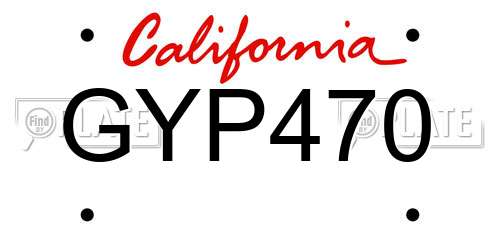 GYP470 California License Plate