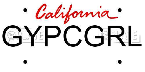GYPCGRL California License Plate