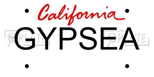 GYPSEA California License Plate
