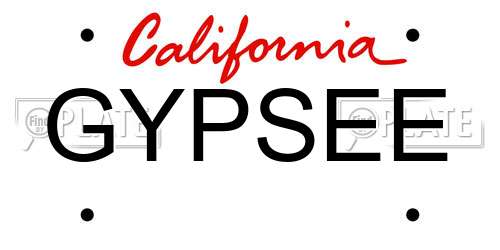 GYPSEE California License Plate