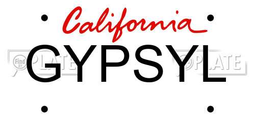 GYPSYL California License Plate