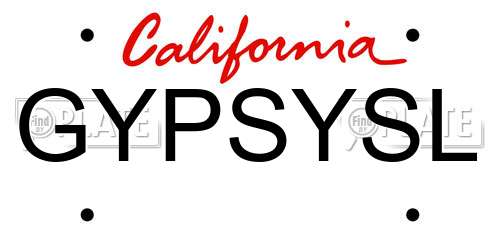 GYPSYSL California License Plate