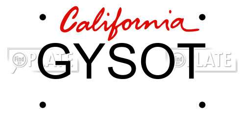 GYSOT California License Plate