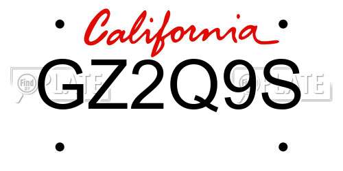 GZ2Q9S California License Plate