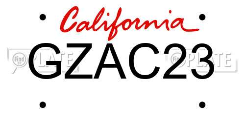 GZAC23 California License Plate